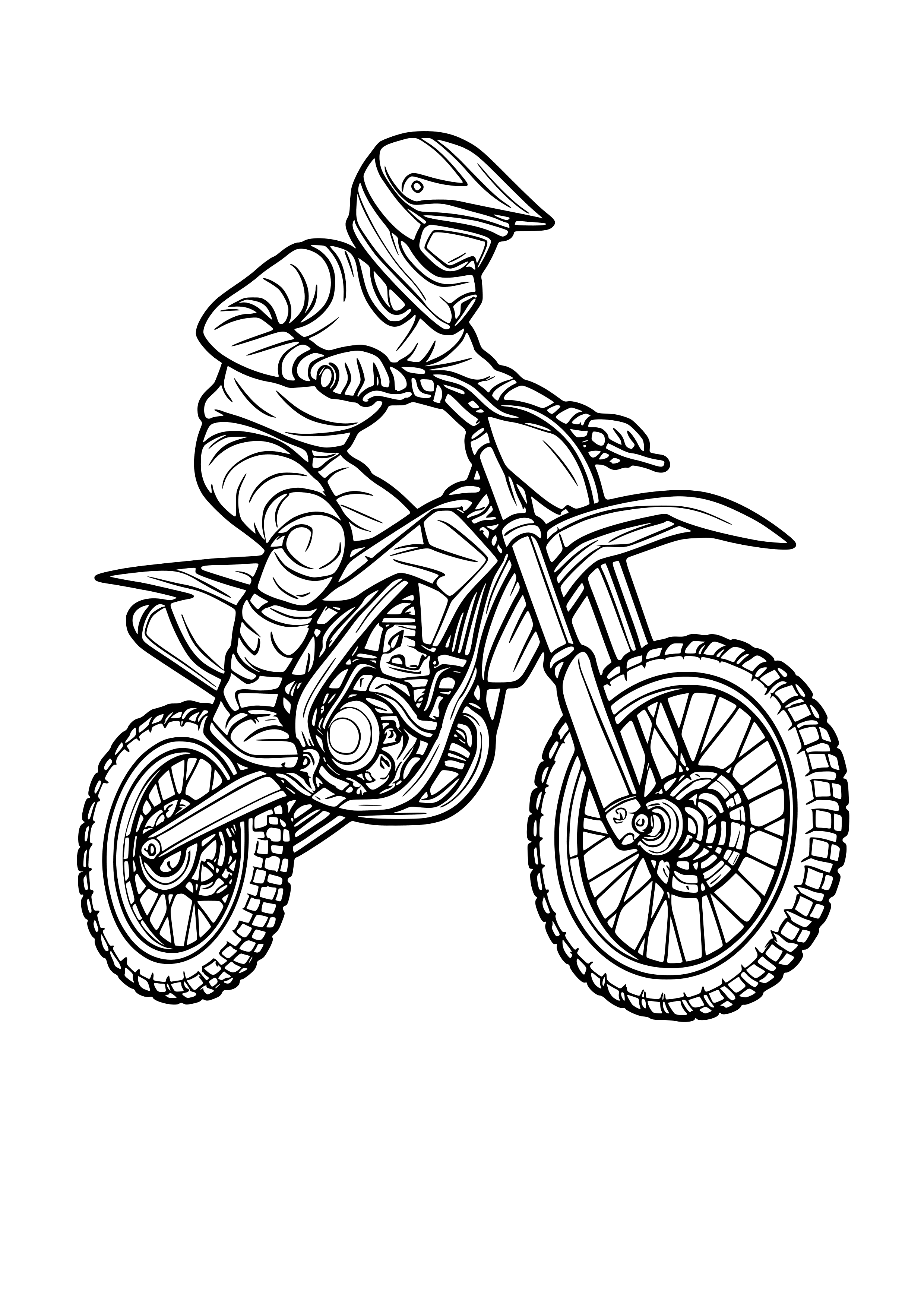 Motorbike Soaring Through the Air Coloring Page