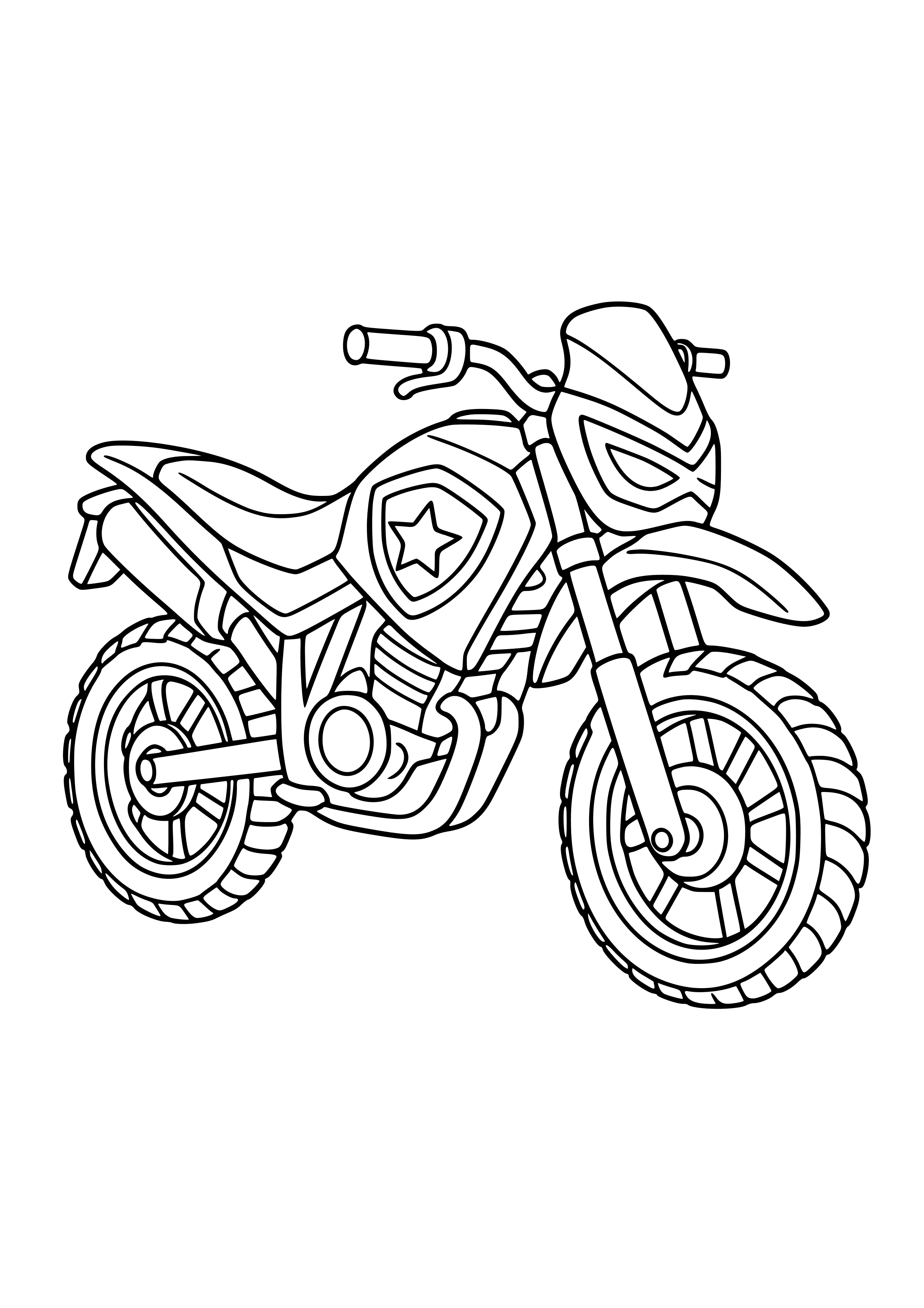 Motorbike with a Superhero Theme Coloring Page