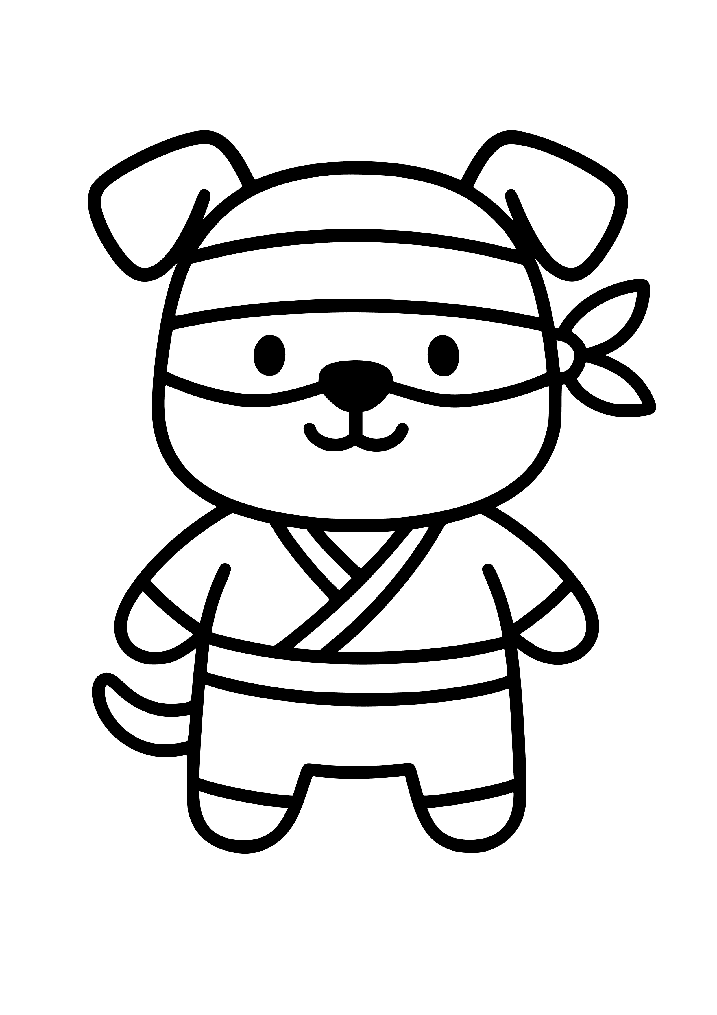 Ninja Dog with a Bandana Coloring Page