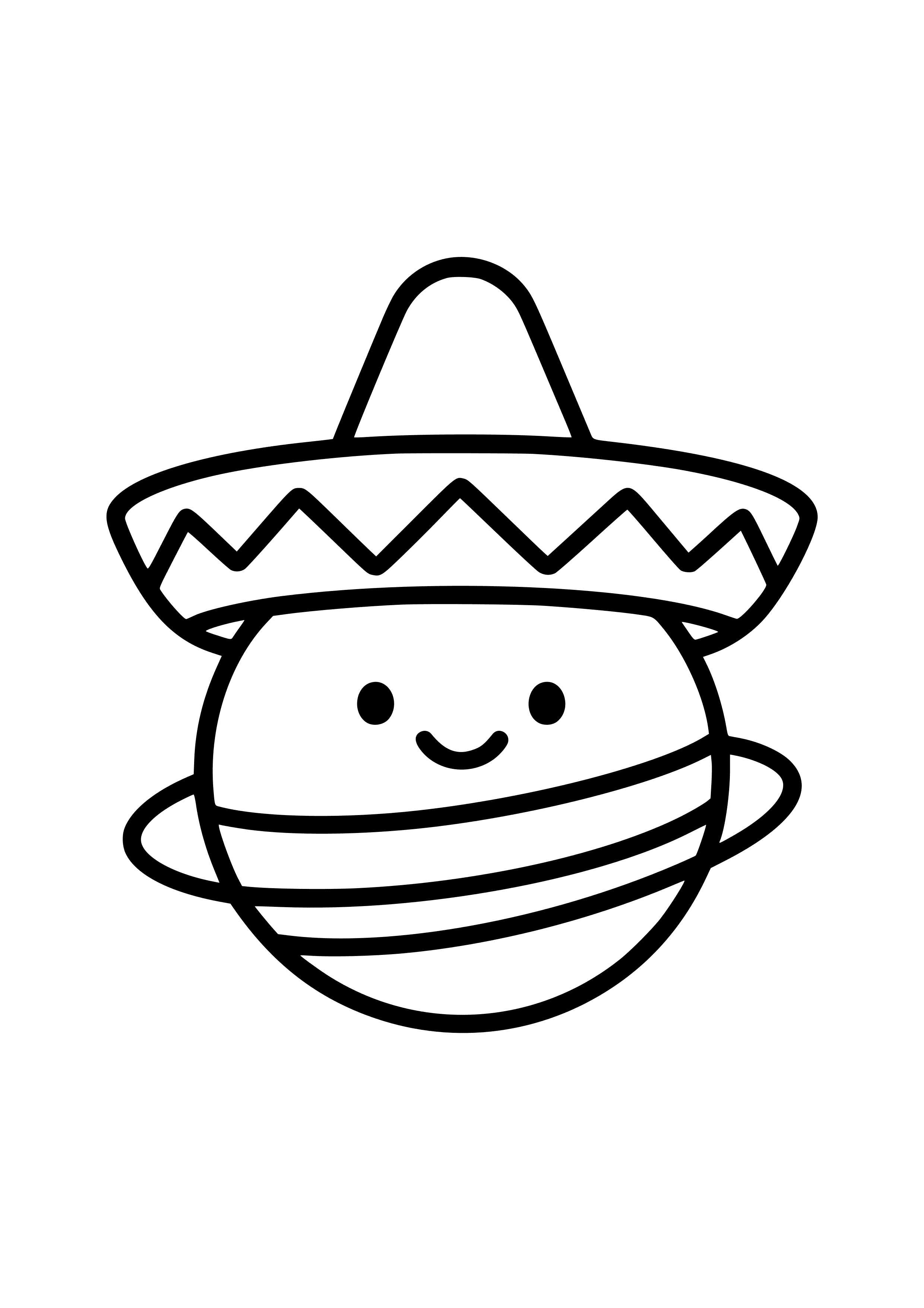 Planet with a Giant Sombrero Coloring Page