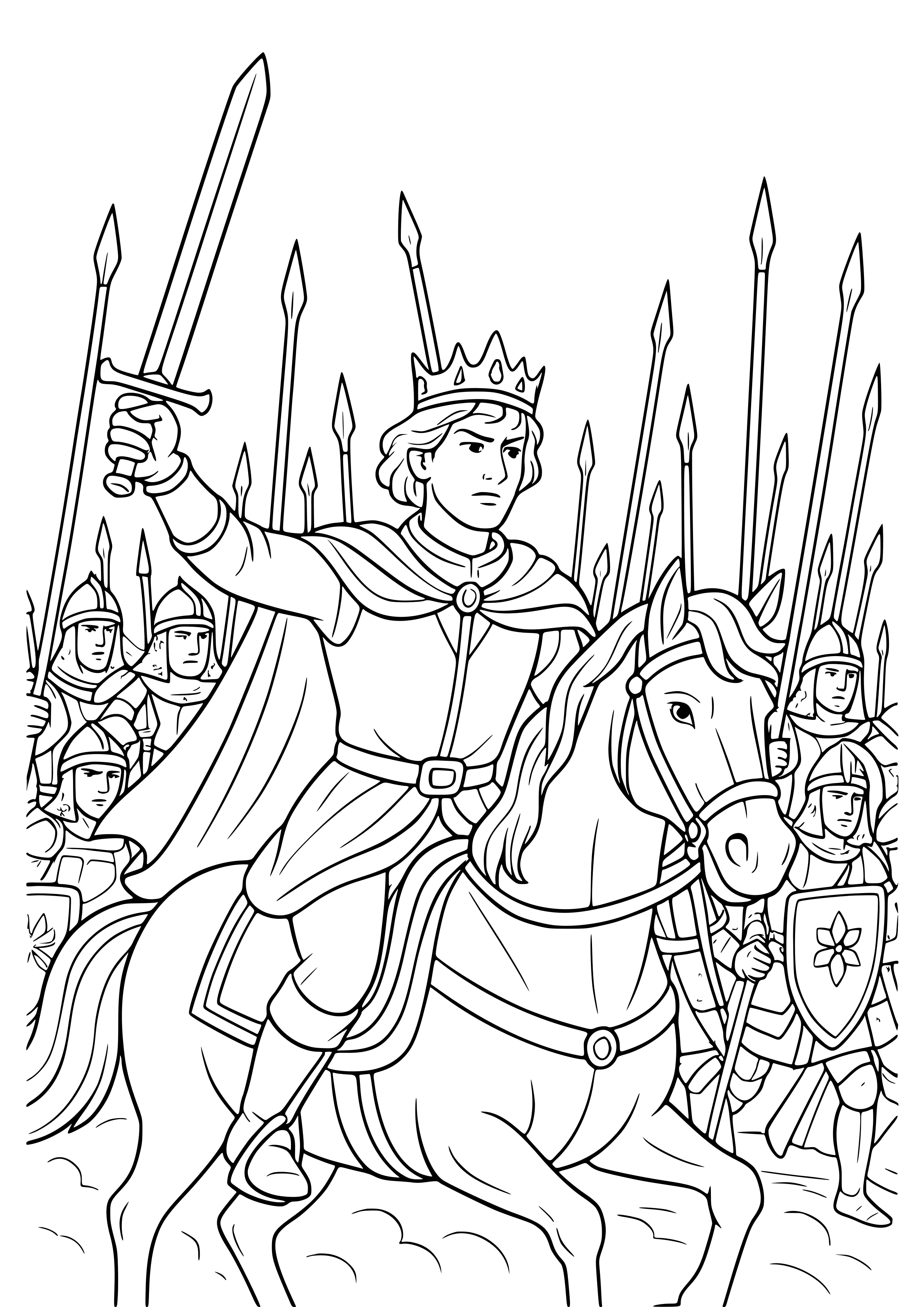 Prince Leading His Army Coloring Page