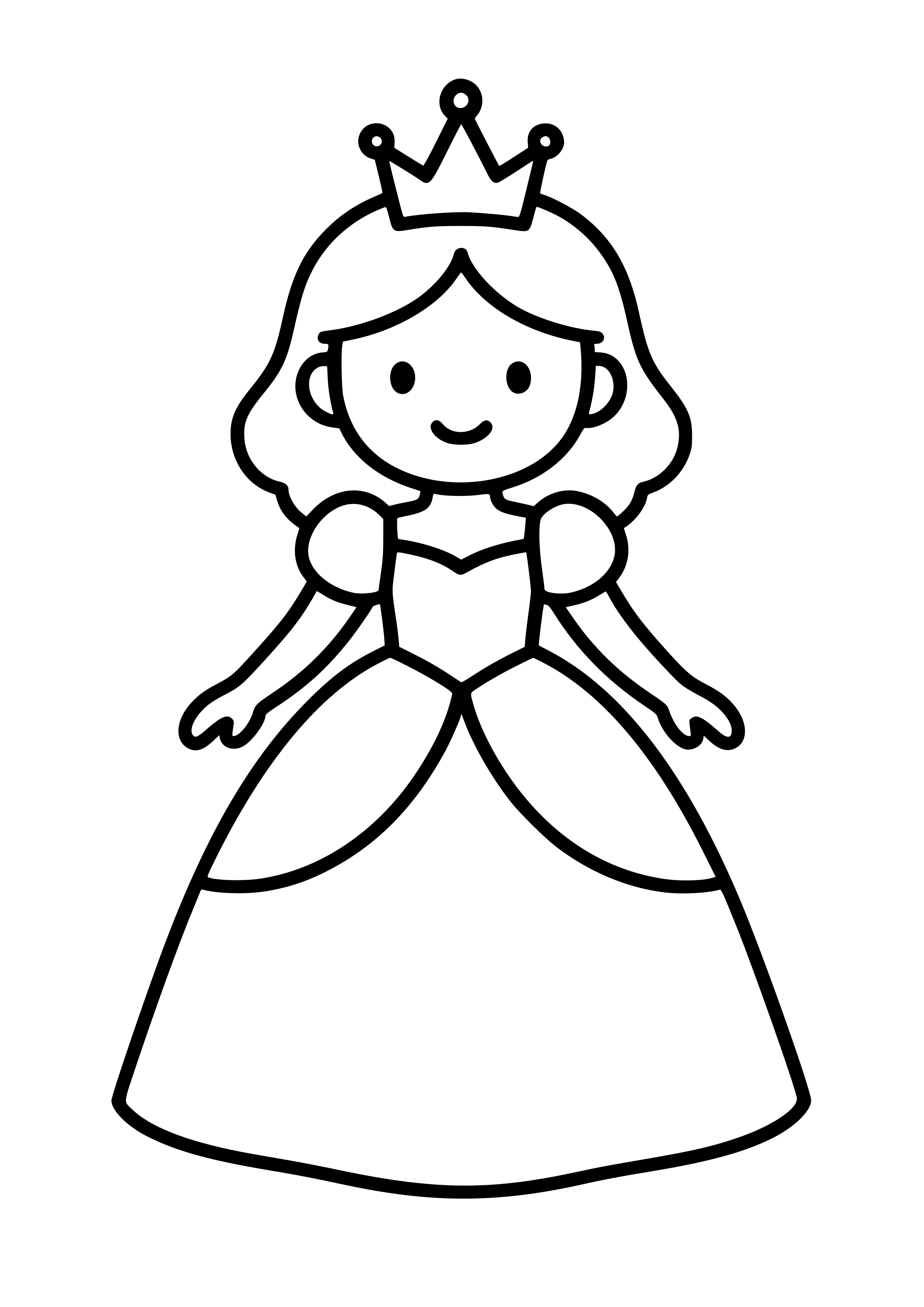 Princess in a Flowing Gown Coloring Page