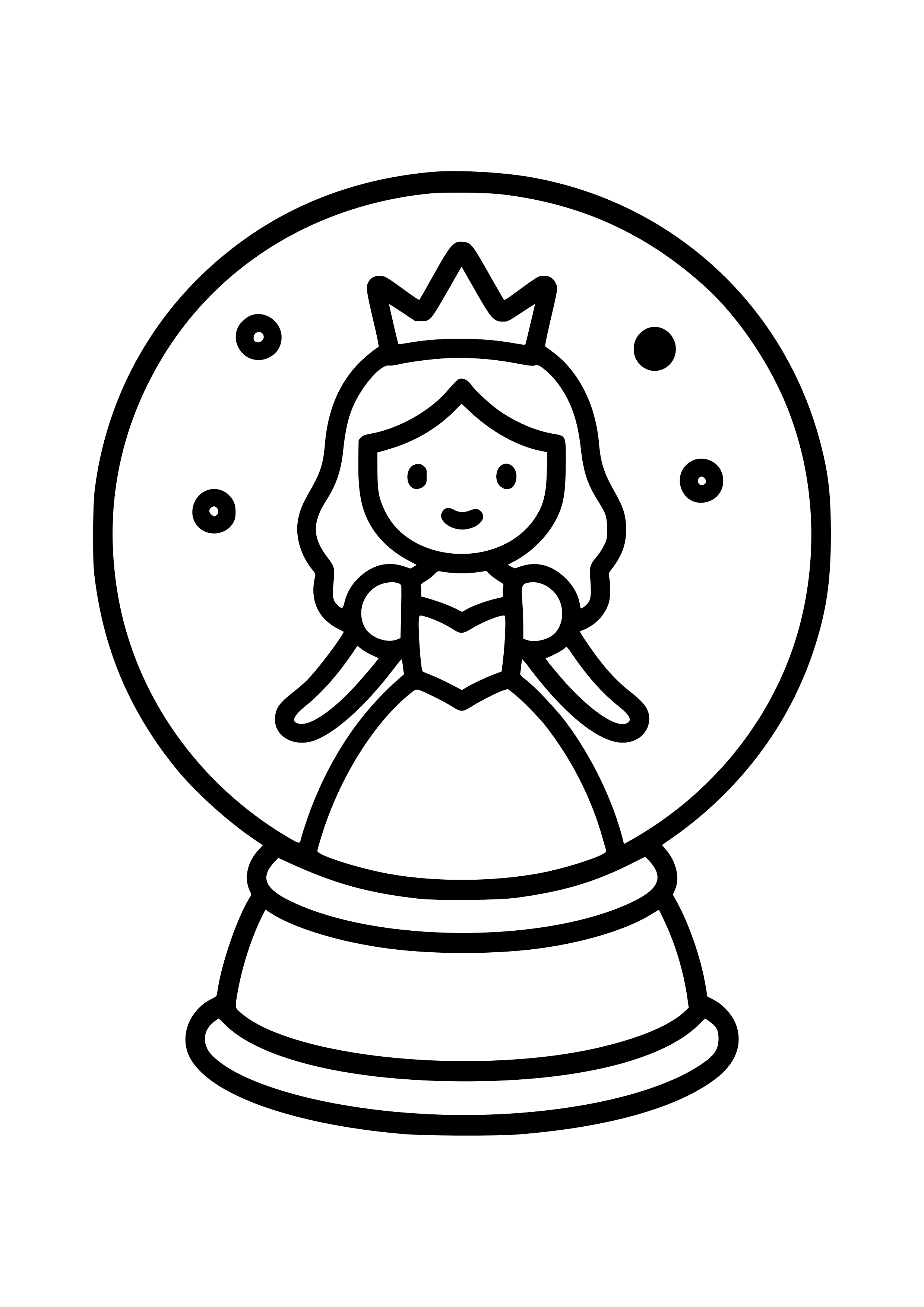 Princess in a Snow Globe Coloring Page