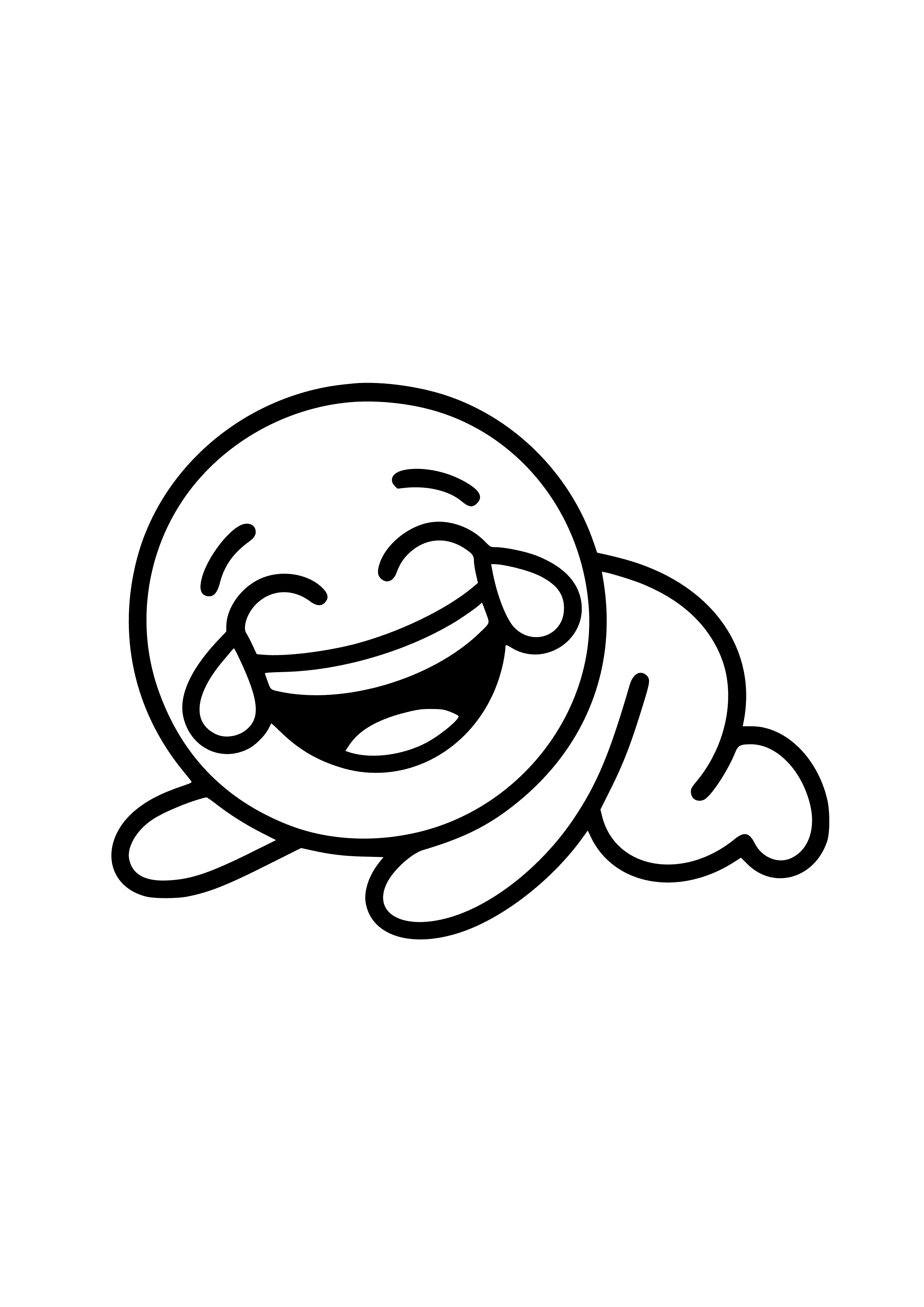 Rolling on the Floor Laughing Emoji Coloring Page