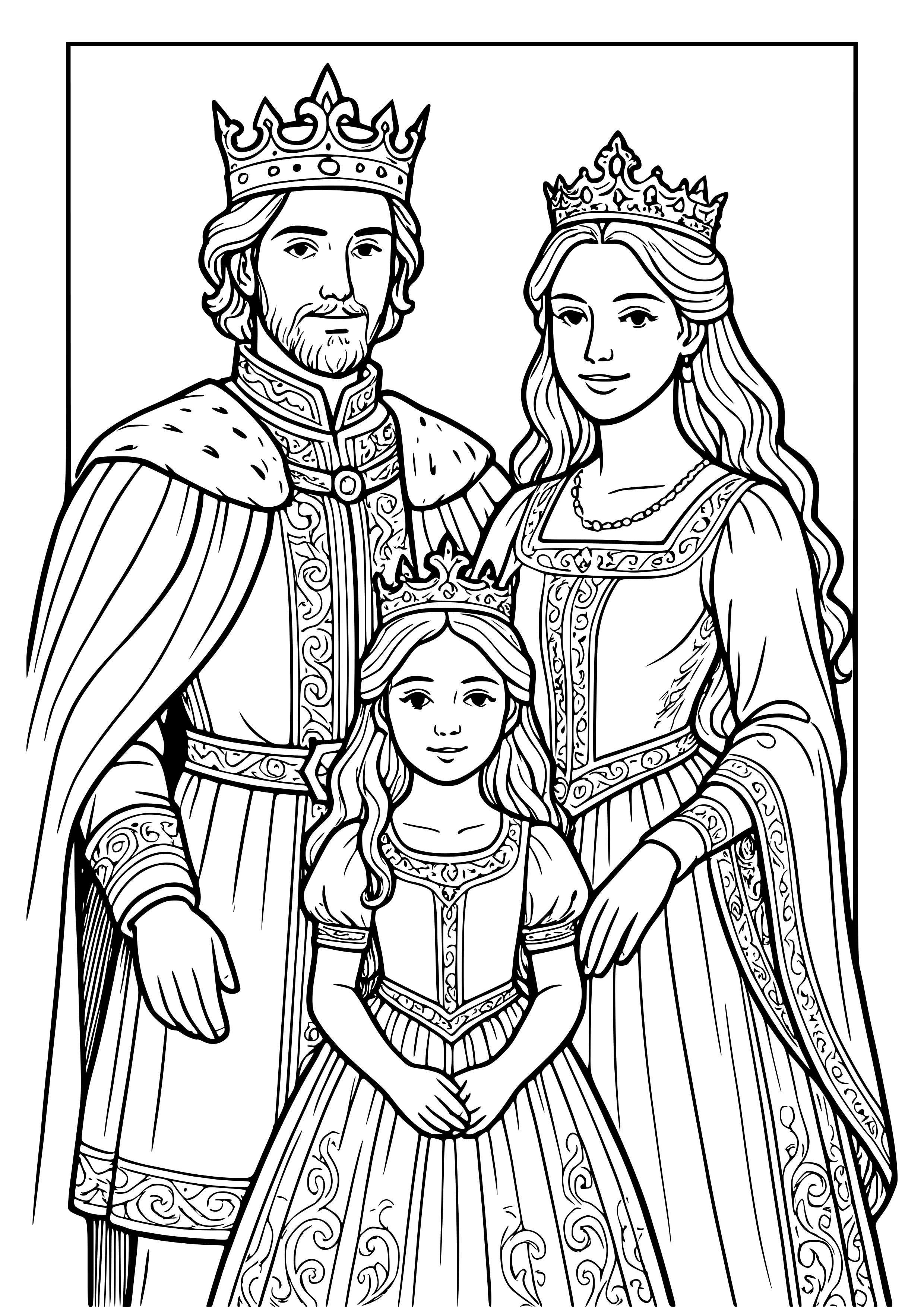 Royal Family Portrait Coloring Page