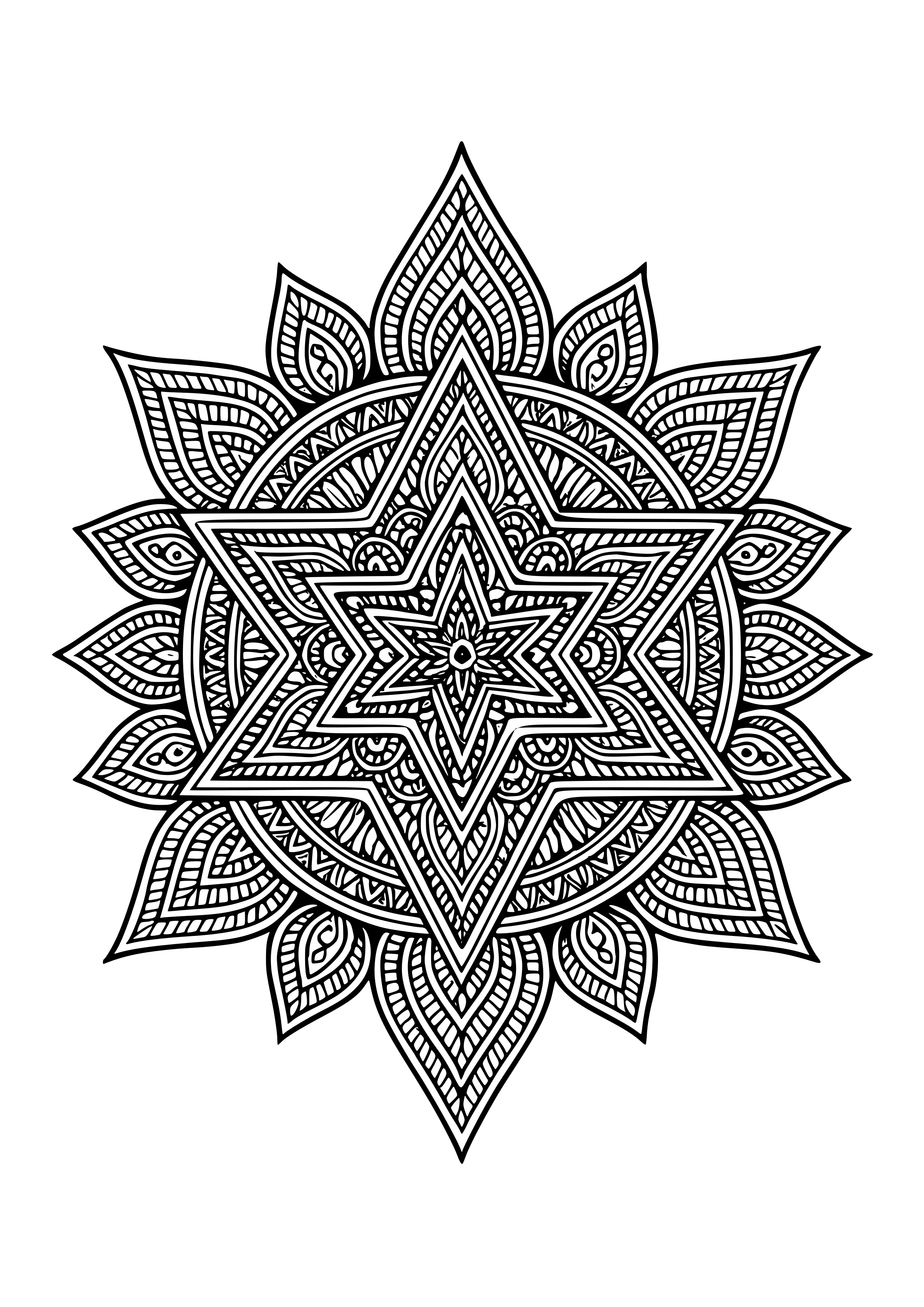 Sacred Geometry Star Coloring Page