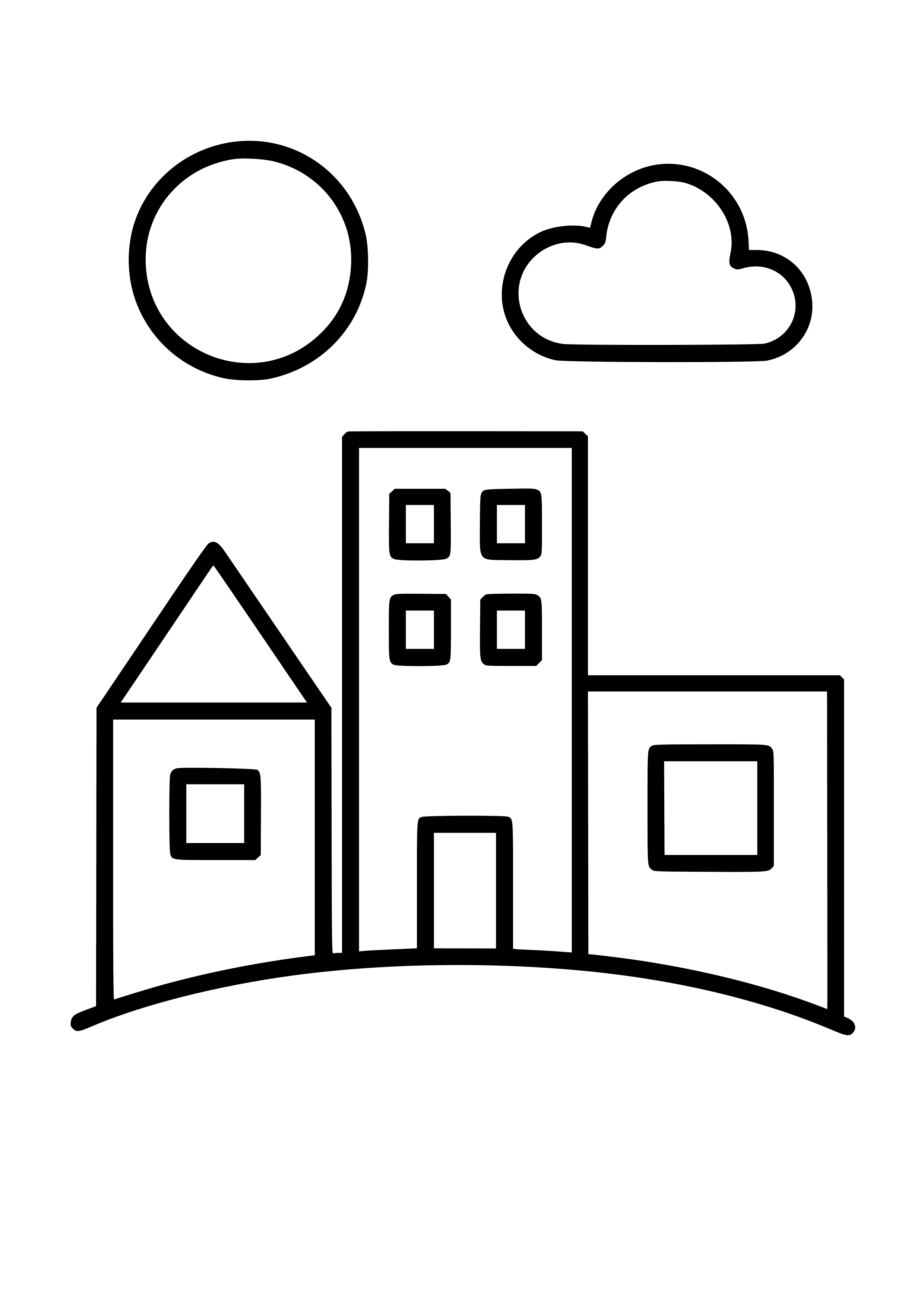 Shapes in the City Coloring Page