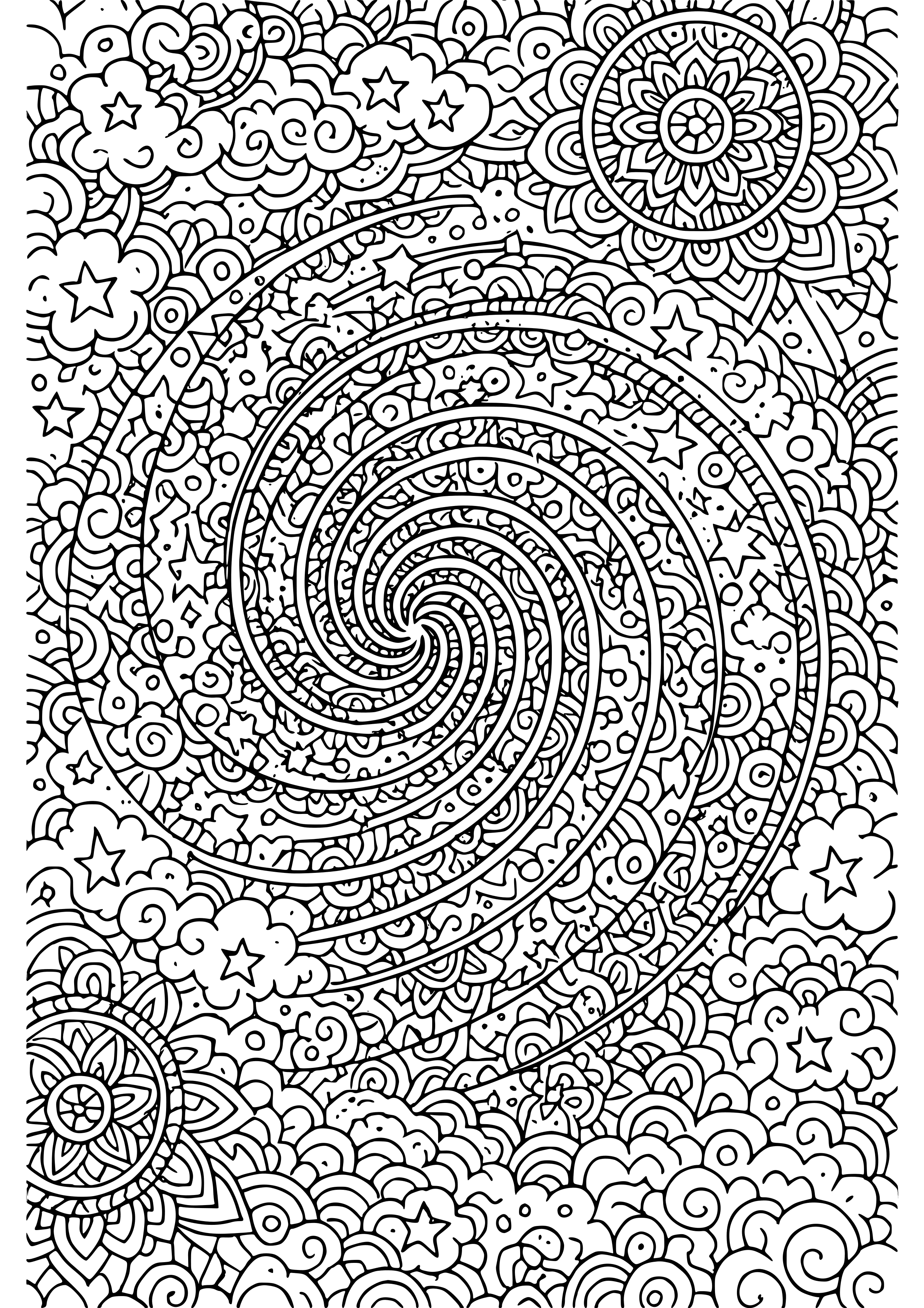 Spiraling Galaxy of Dreams and Aspirations Coloring Page