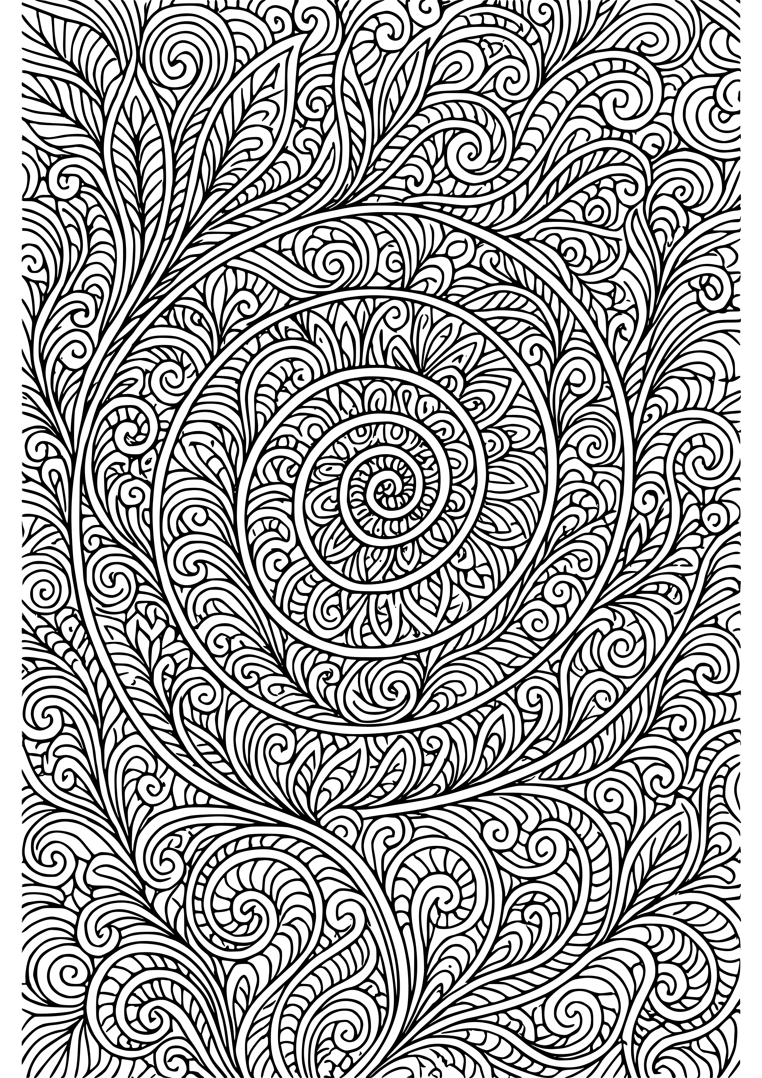 Spiraling Patterns of Creativity and Inspiration Coloring Page