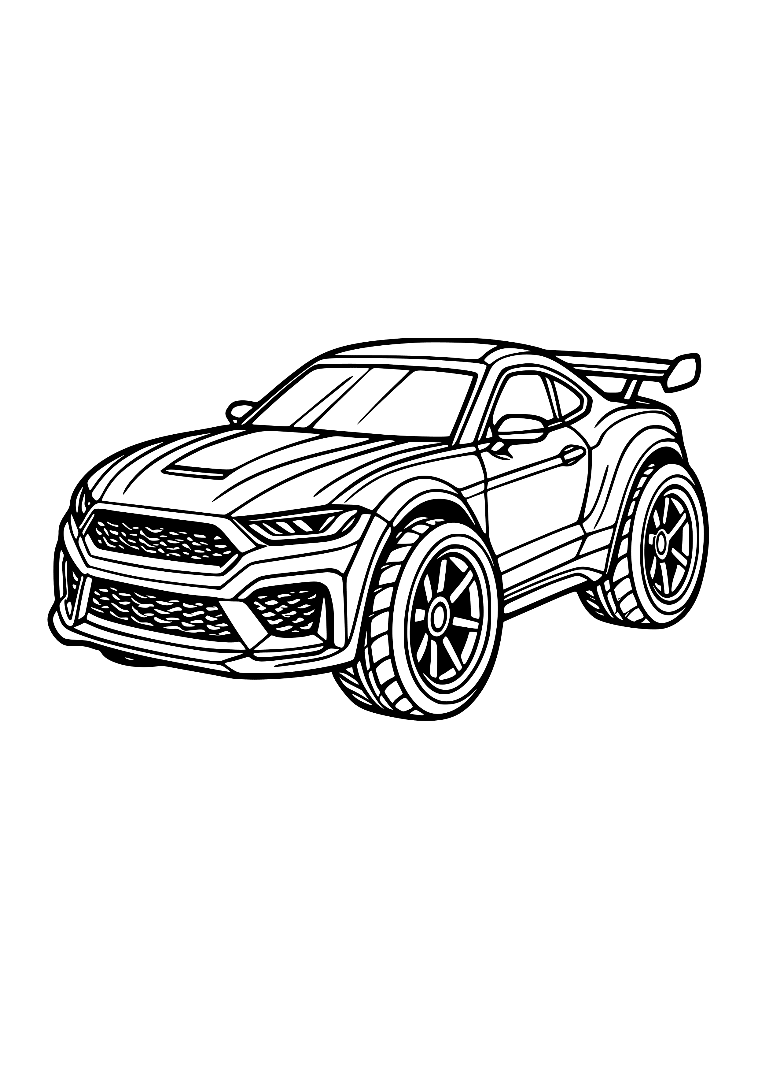 Sports Car with Big Wheels Coloring Page