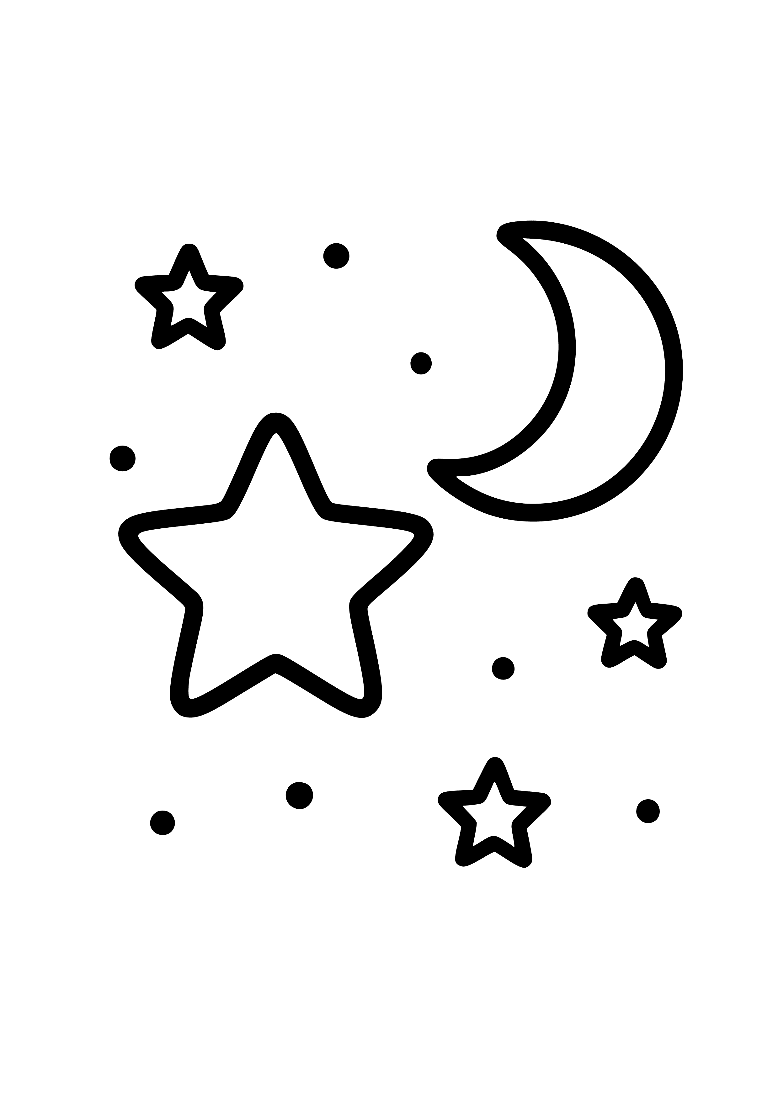 Starry Night Sky Coloring Page
