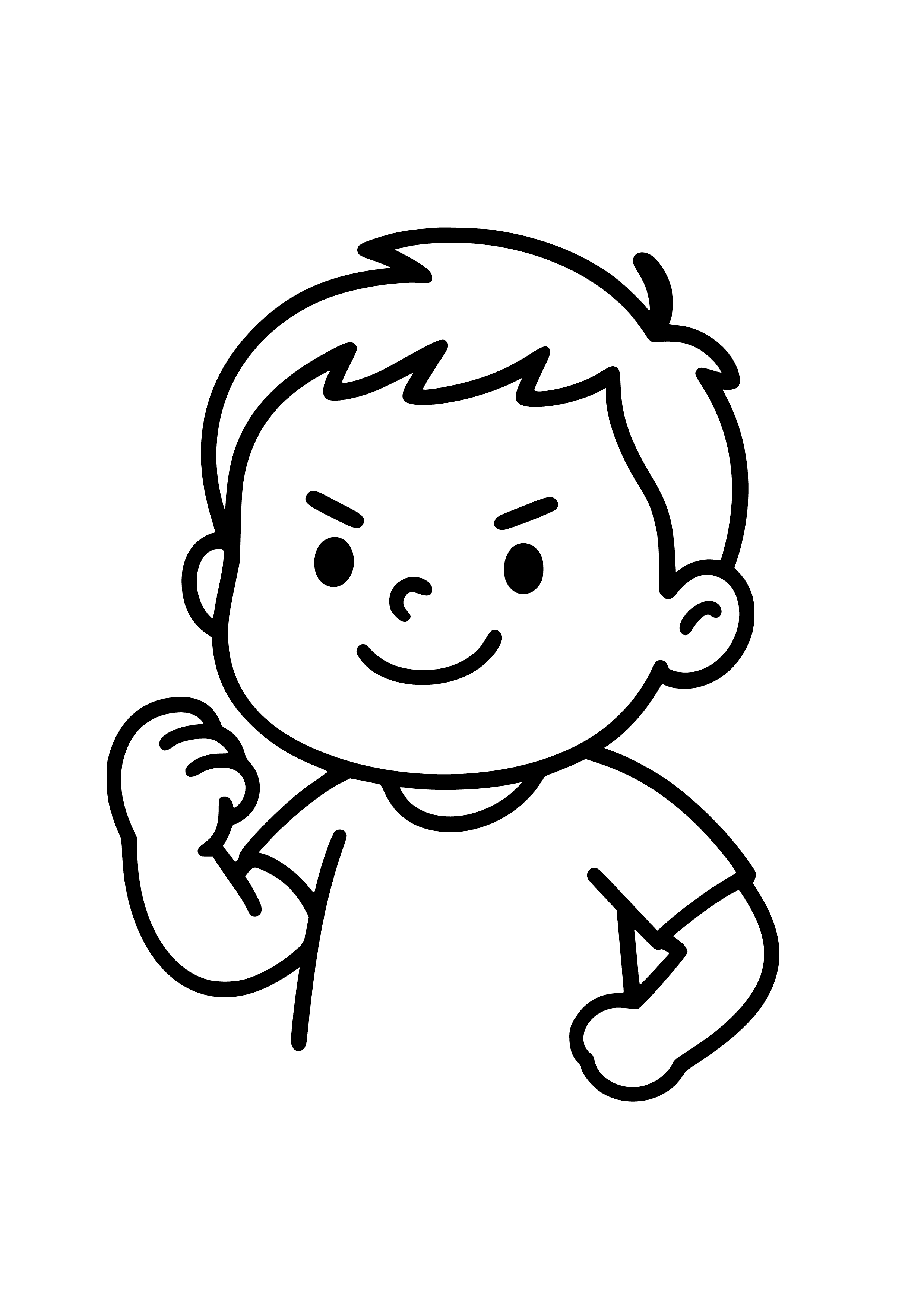 Success Kid Making a Fist Coloring Page