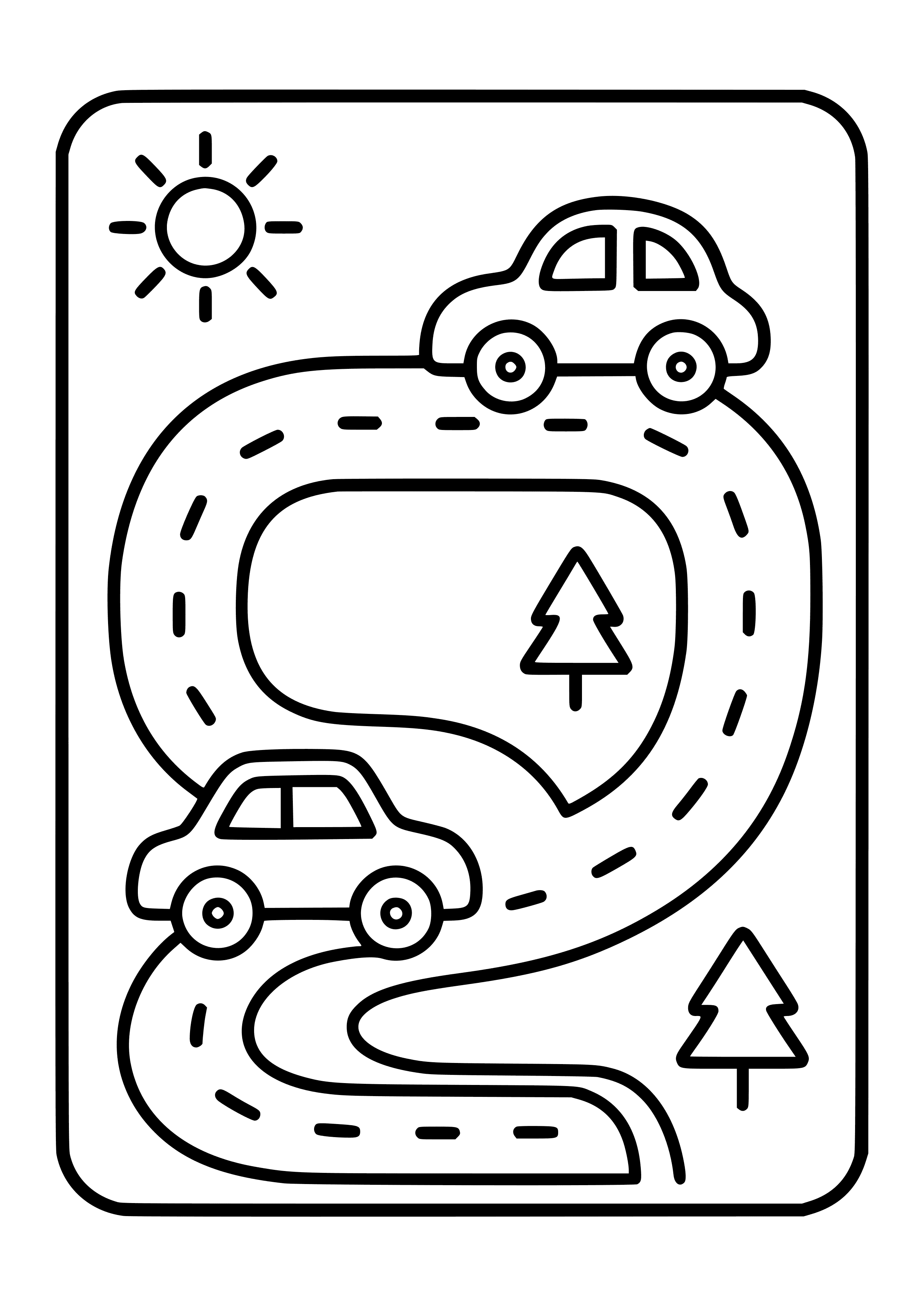 Toys Cars Racing on a Play Mat Coloring Page