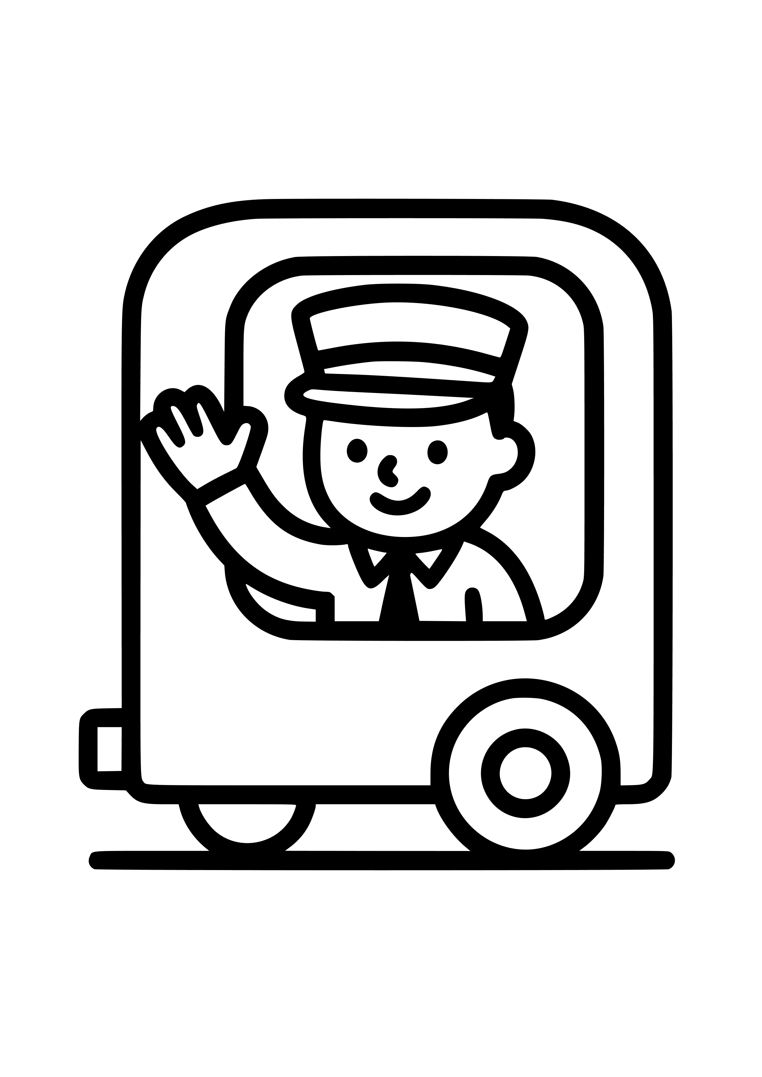 Train Conductor Waving From the Window Coloring Page