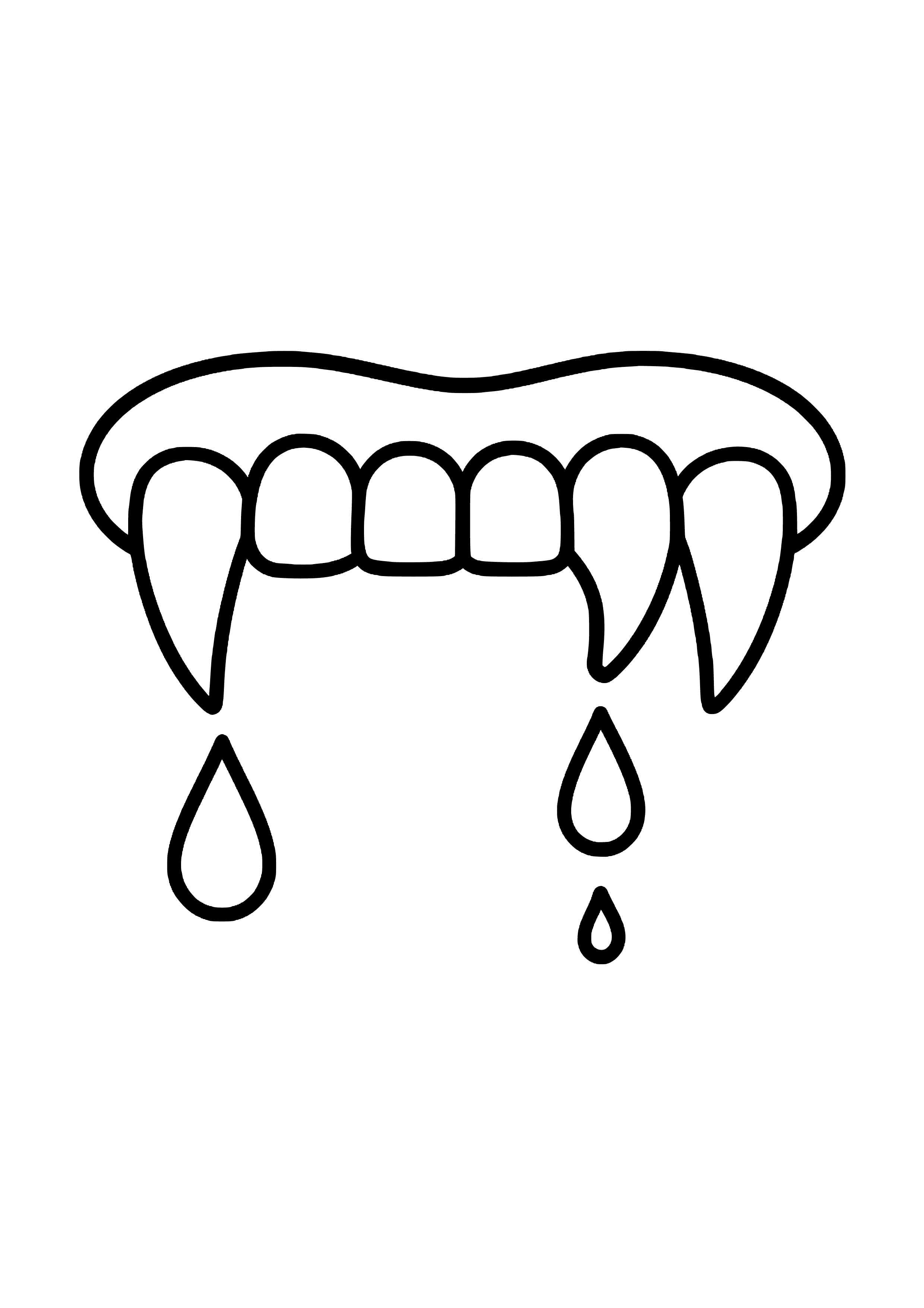 Vampire Teeth with Dripping Blood Coloring Page