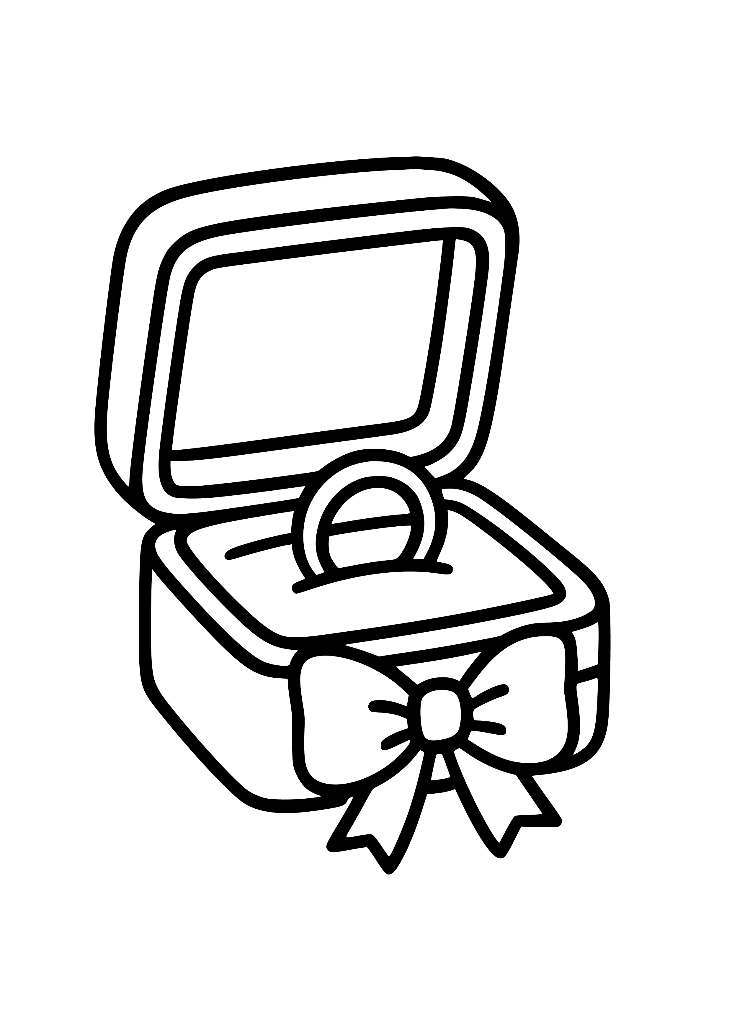 Wedding Ring Box with Satin Ribbon Coloring Page